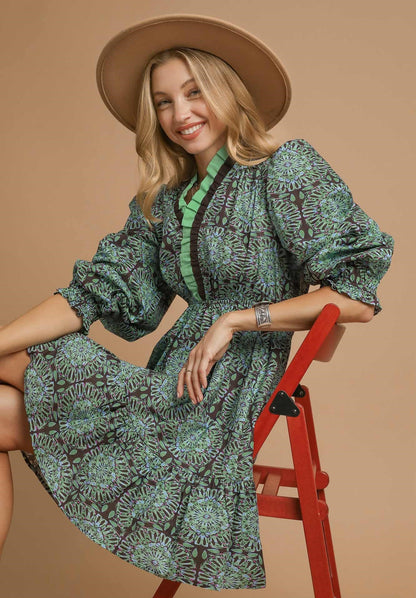 Two Tone Boho Midi Dress