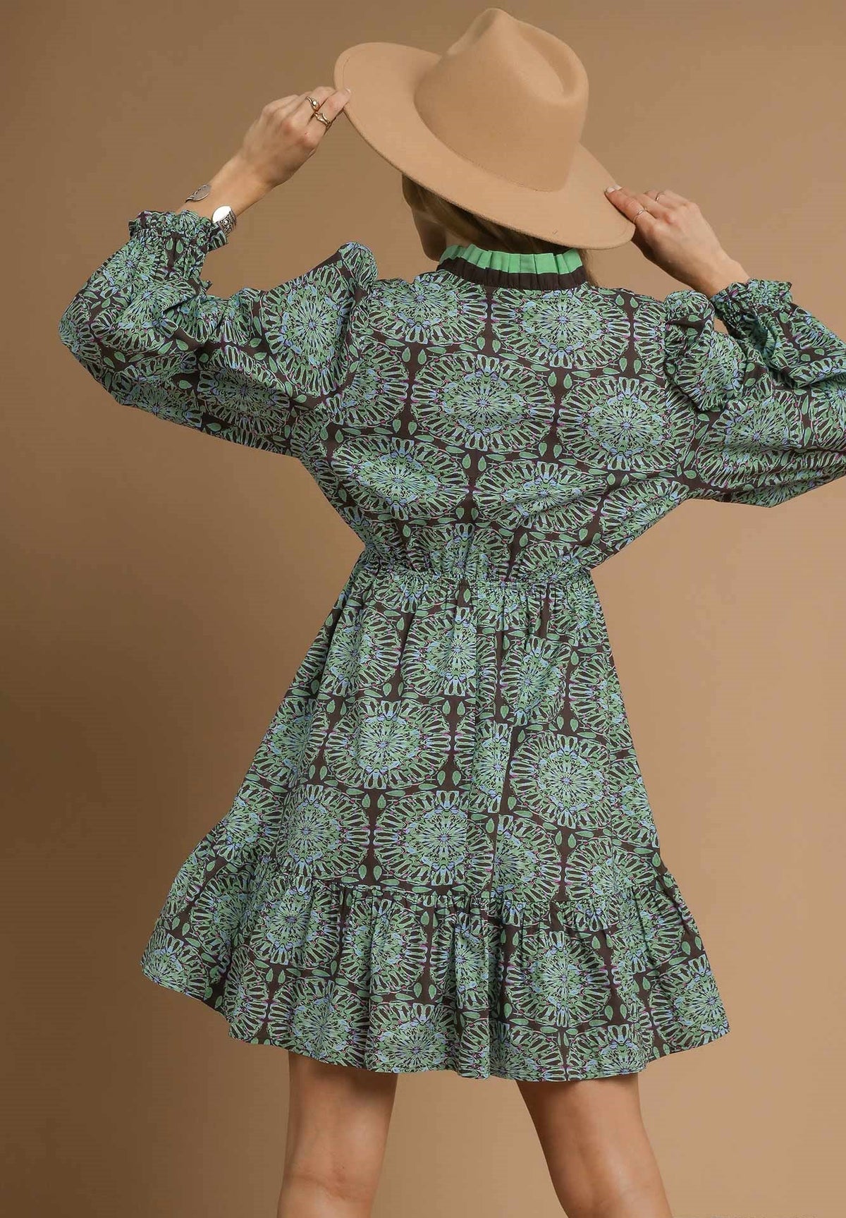 Two Tone Boho Midi Dress