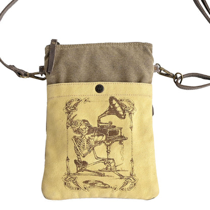 'Old Gramophone' Repurposed Canvas Bag