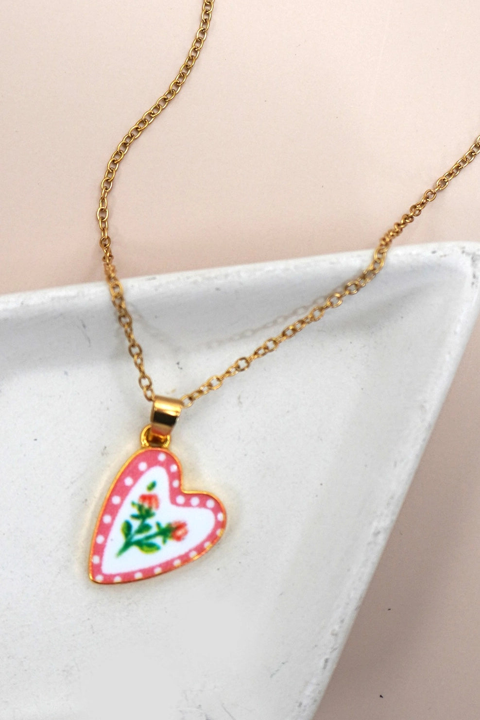 Vintage Painted Ceramic Necklace