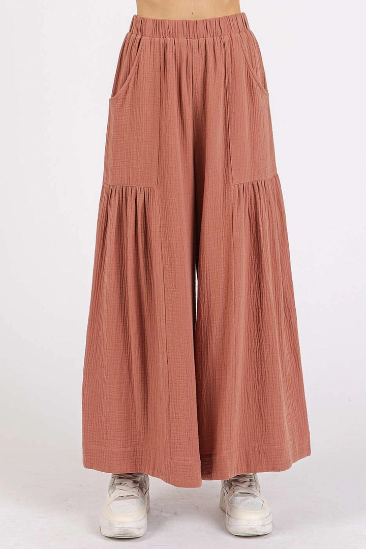 Lightweight Tiered Palazzo Pants