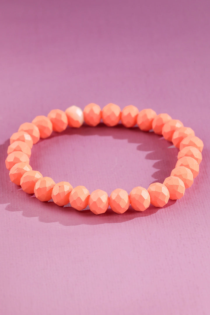 Faceted Glass Bead Stretch Bracelet