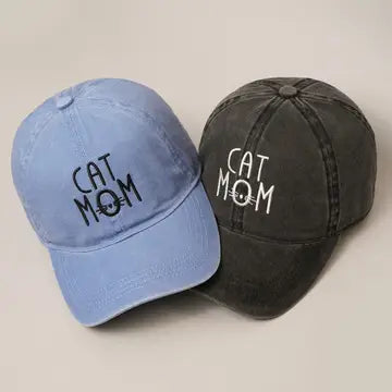 Cat Mom Embroidered Ball Cap