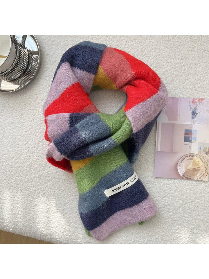Striped Fuzzy Scarf