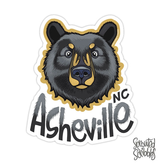 Asheville Bear Head Sticker