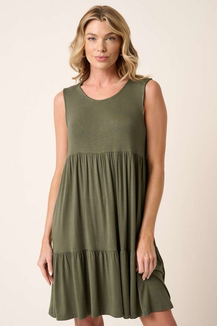 Bamboo Tiered Mini Dress