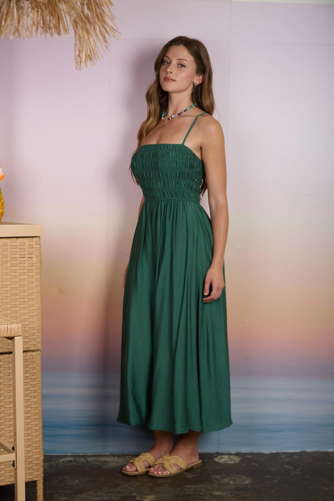 Spaghetti Strap Midi Dress