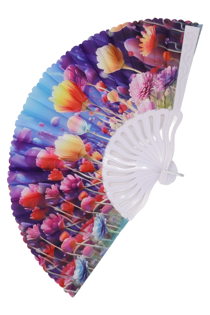 Flower Garden Folding Fan