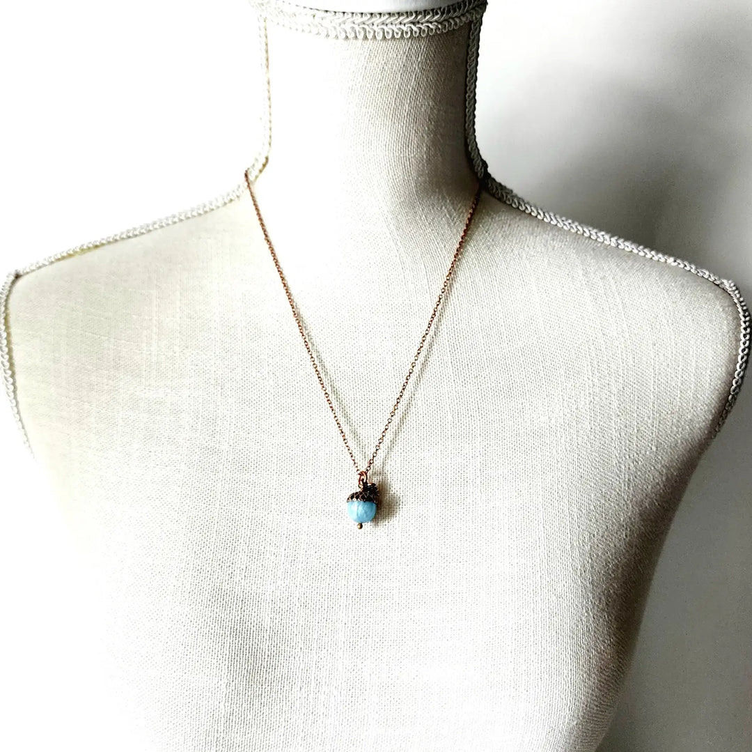 Aquamarine Acorn Necklace