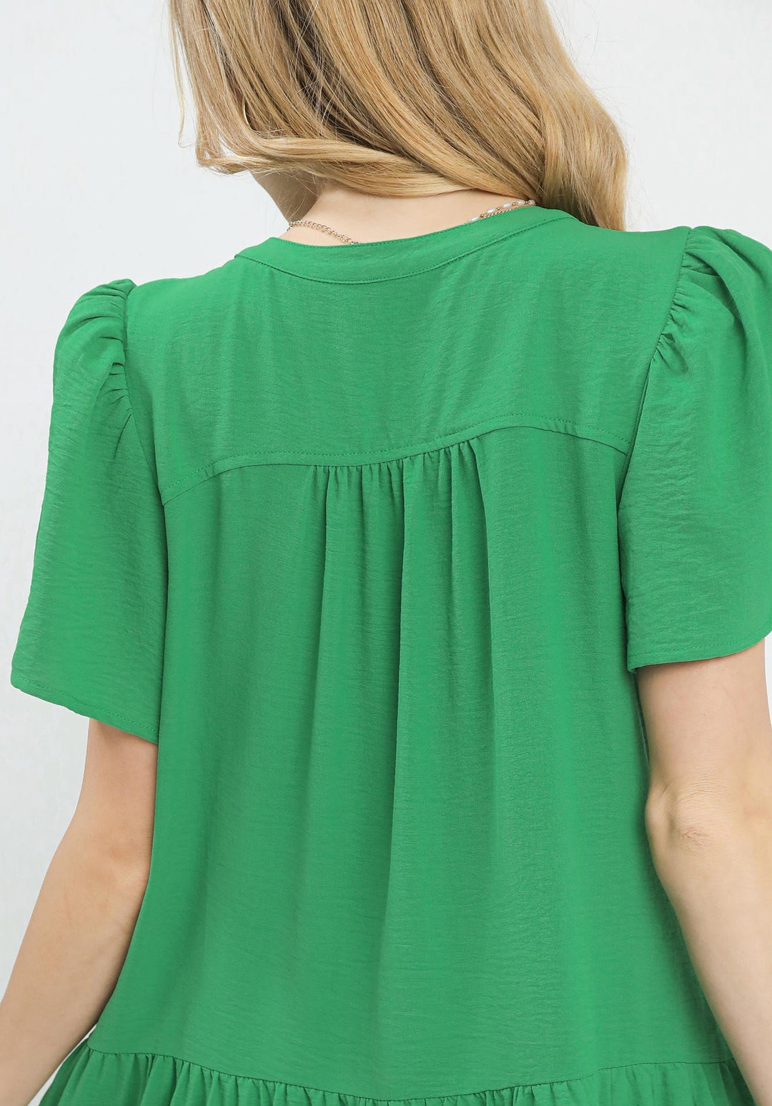 Tiered V-Neck Babydoll Dress