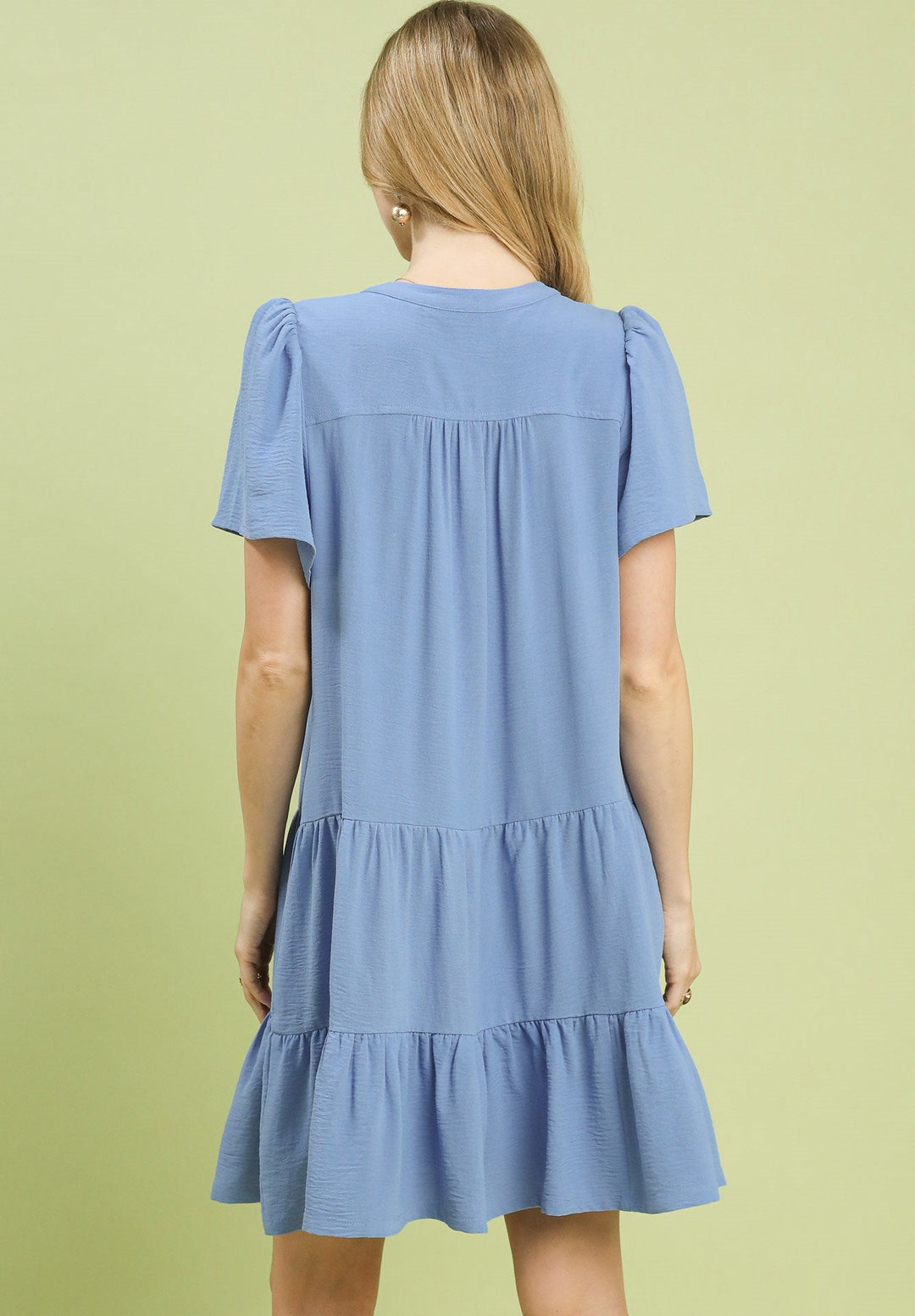 Tiered V-Neck Babydoll Dress