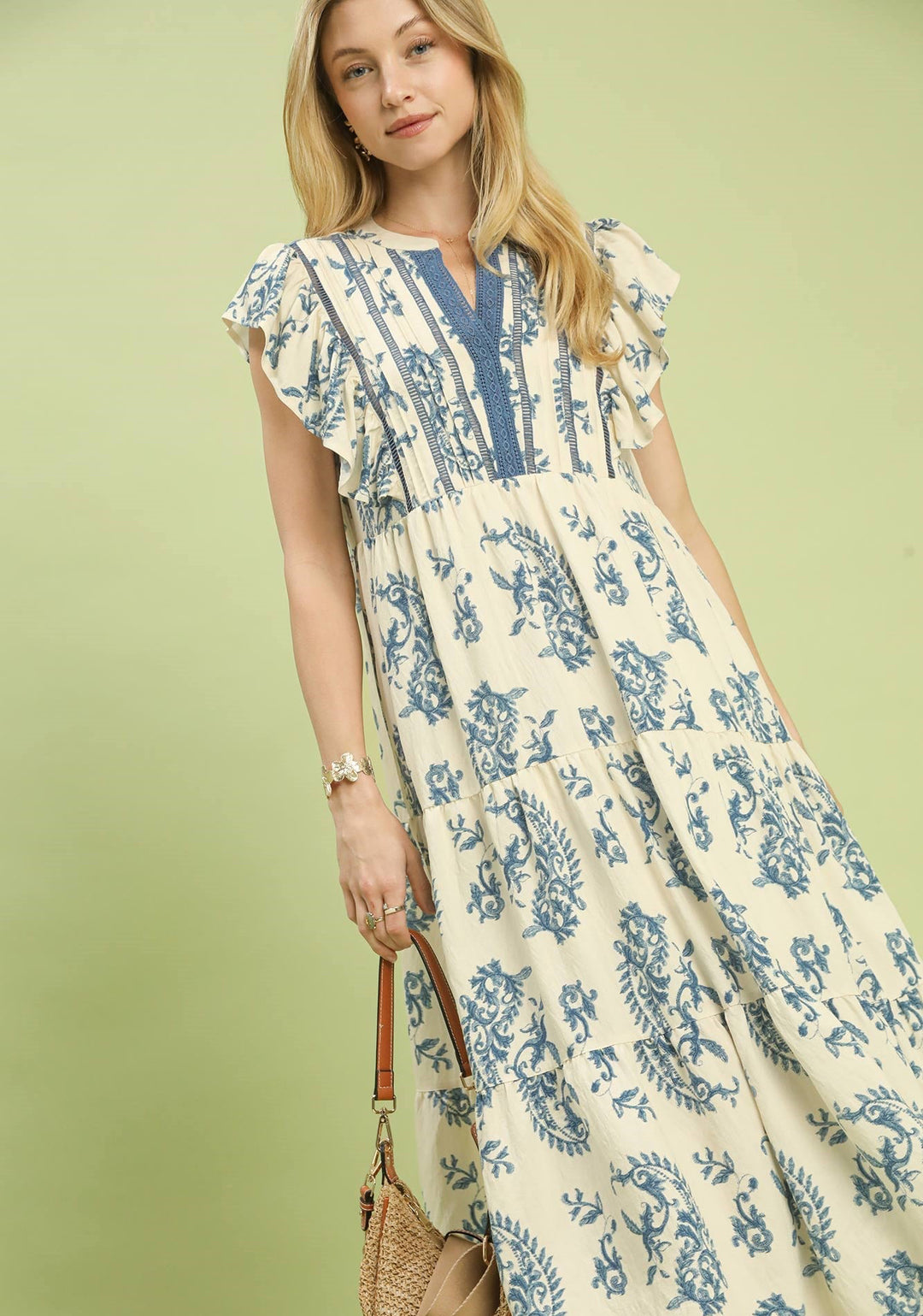 Paisley Print Midi Dress