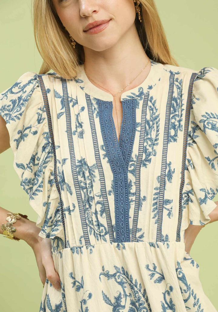 Paisley Print Midi Dress