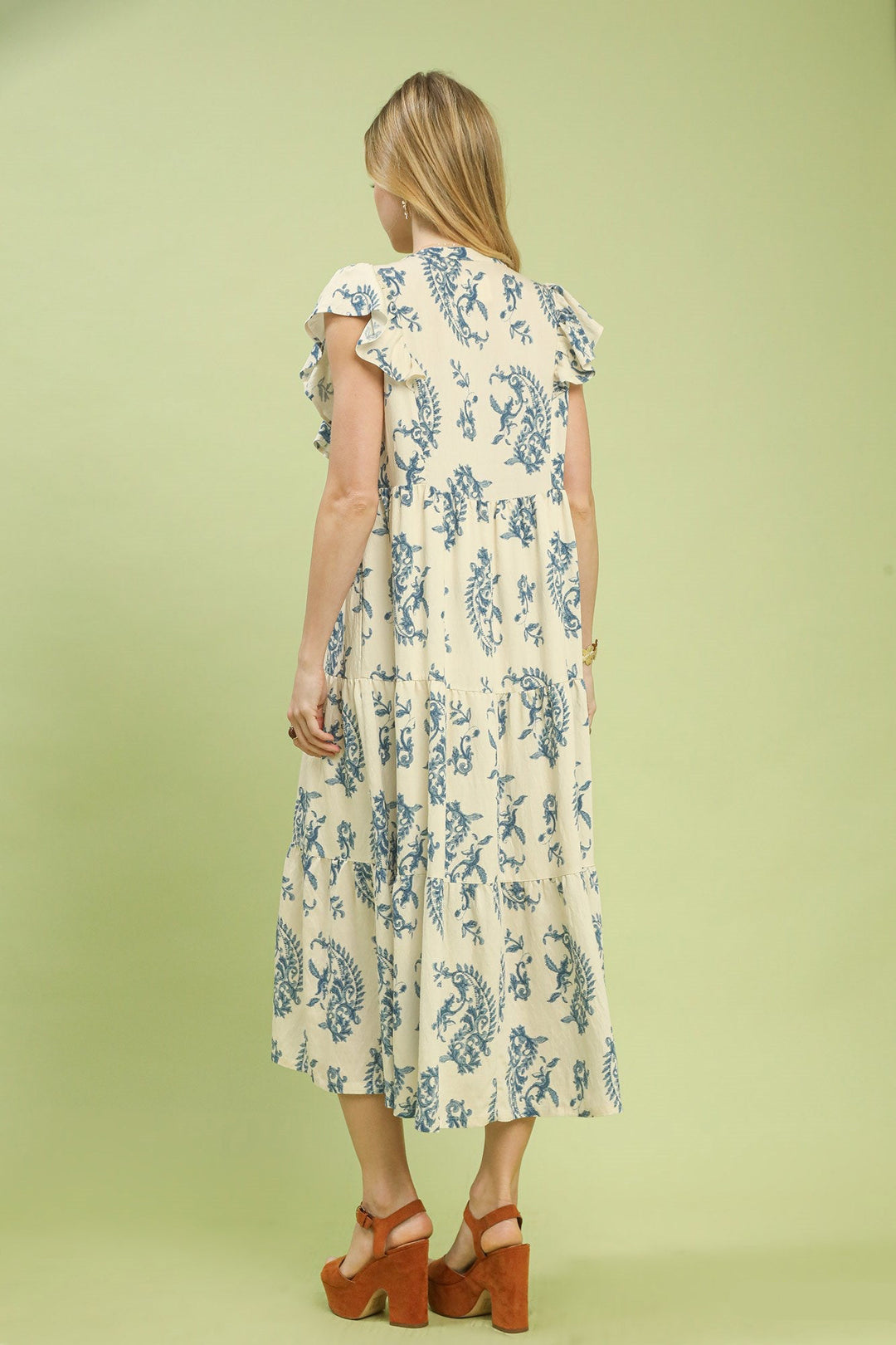 Paisley Print Midi Dress