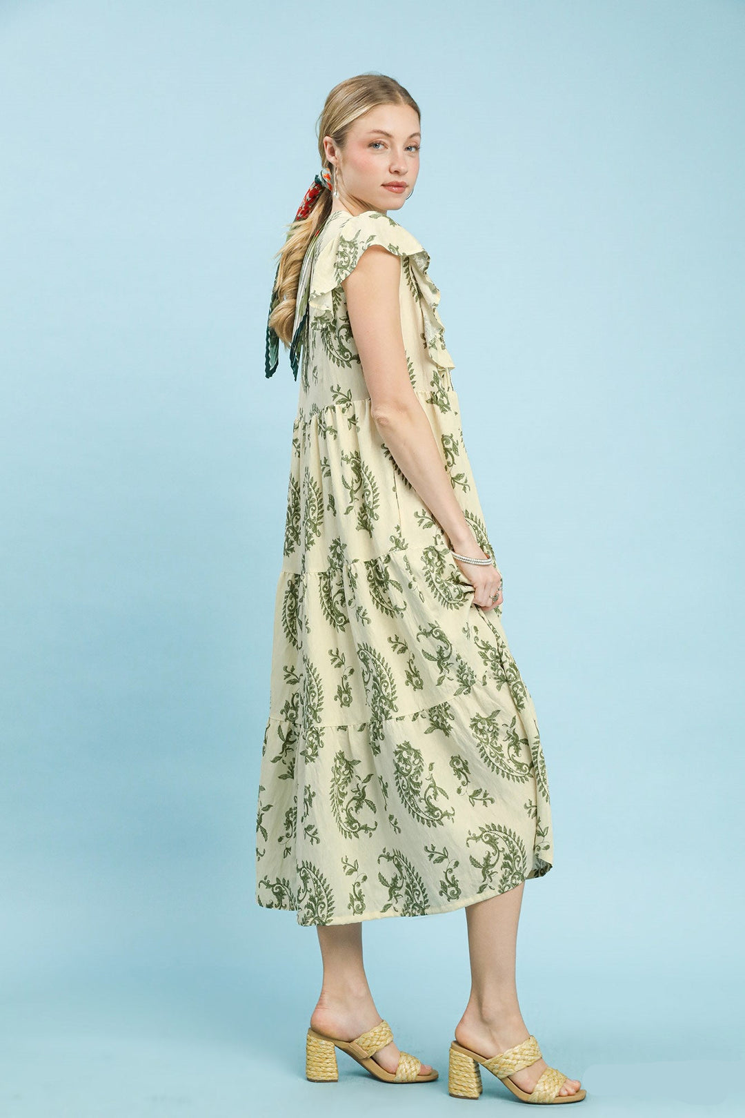 Paisley Print Midi Dress