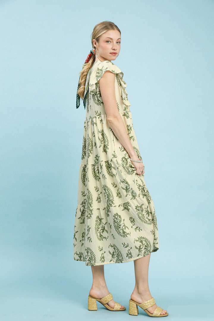 Paisley Print Midi Dress