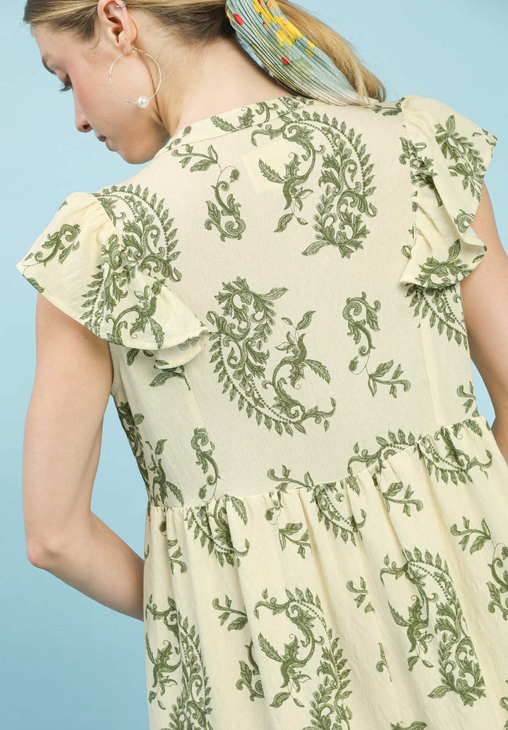 Paisley Print Midi Dress