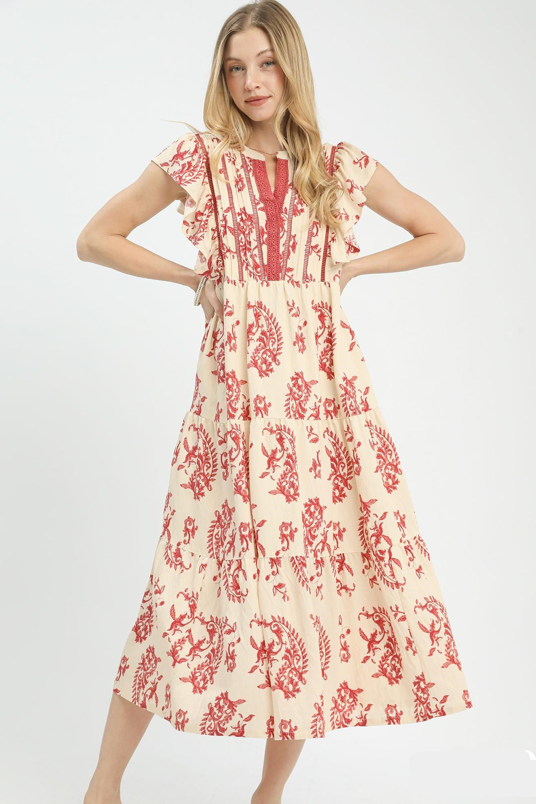 Paisley Print Midi Dress