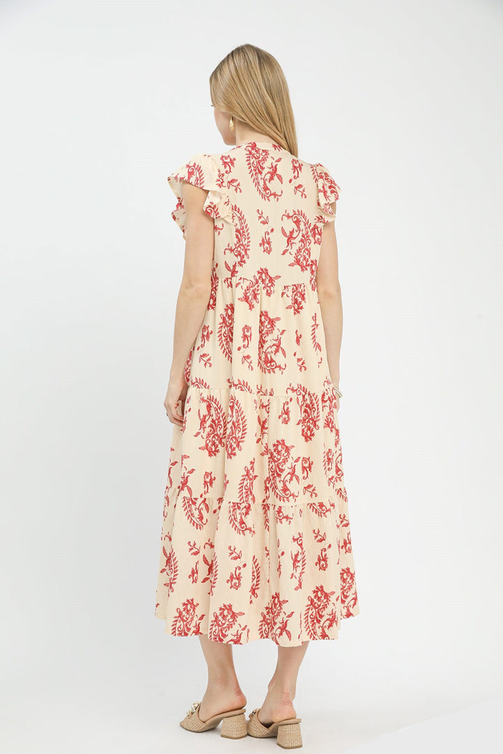 Paisley Print Midi Dress
