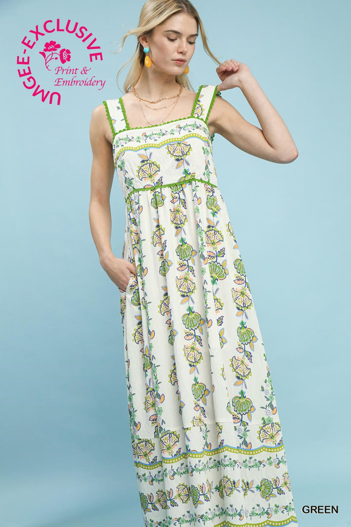 Scallop Trim Detail Midi Dress