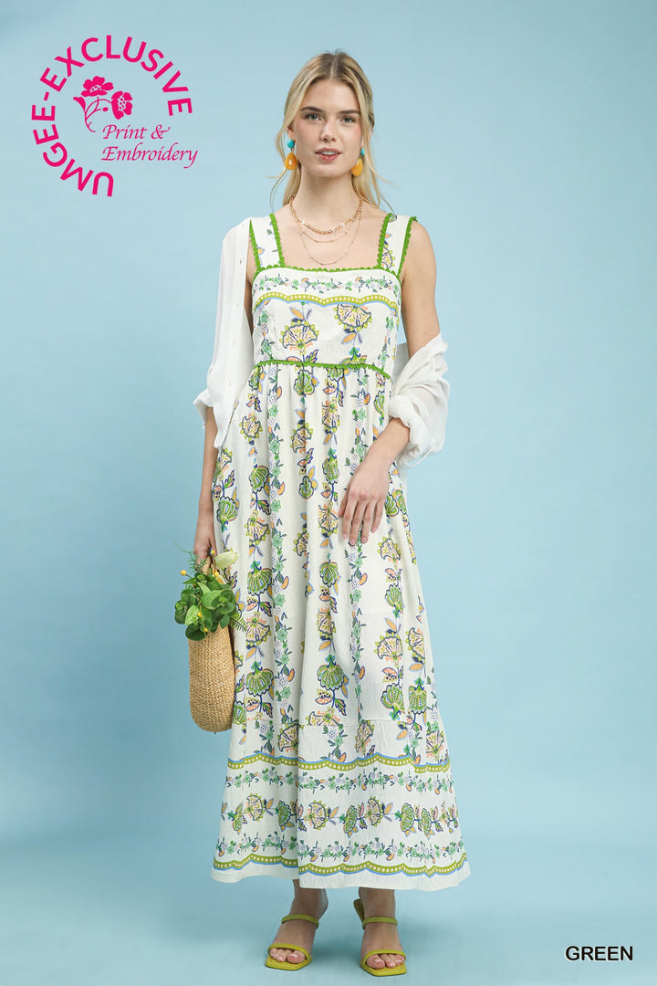 Scallop Trim Detail Midi Dress