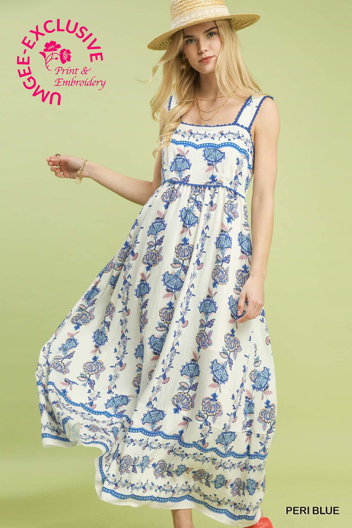 Scallop Trim Detail Midi Dress