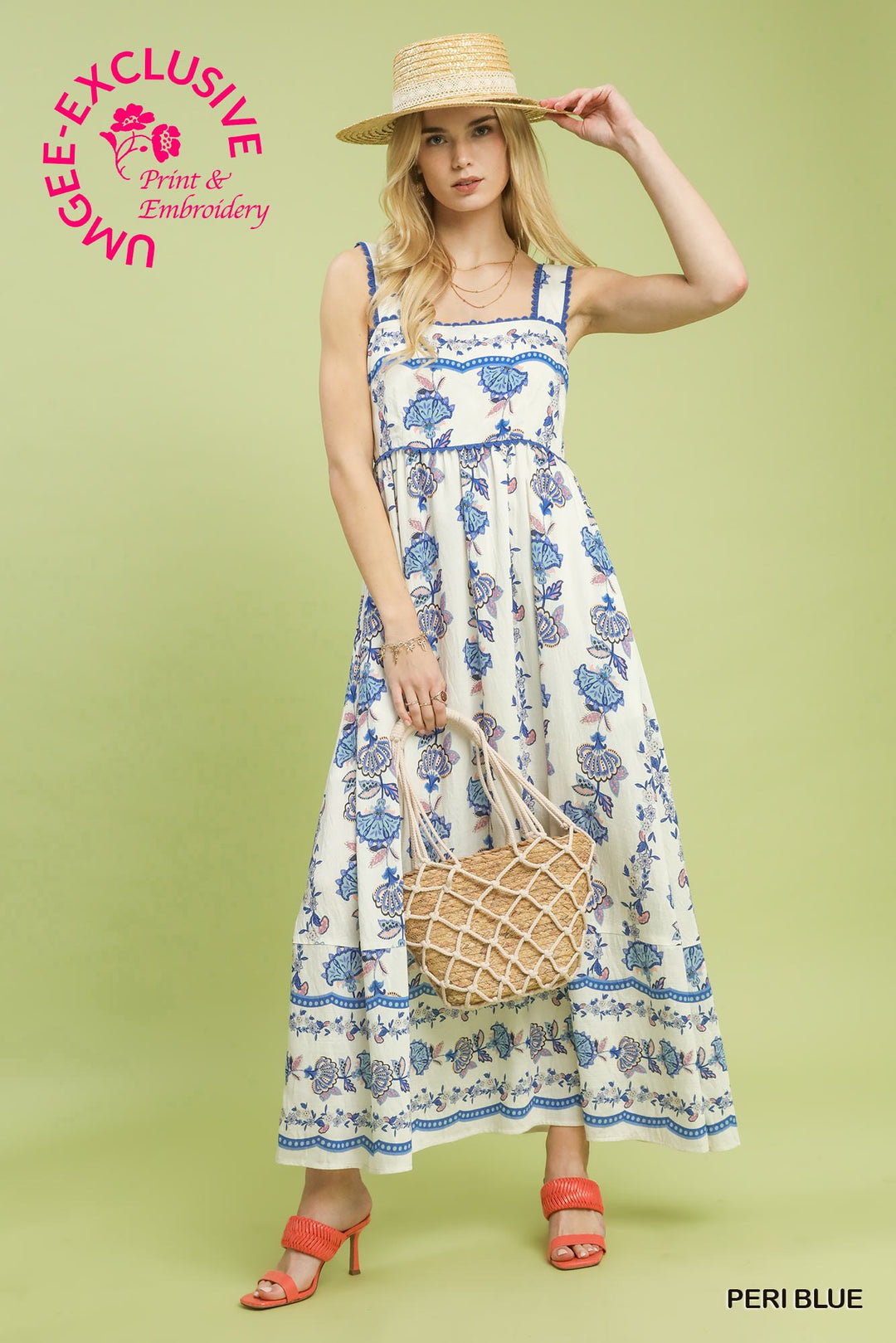 Scallop Trim Detail Midi Dress