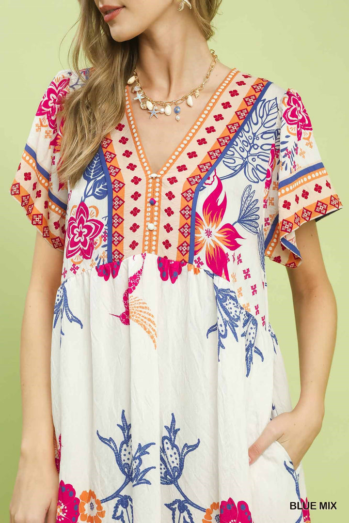 Boho Floral Midi Dress