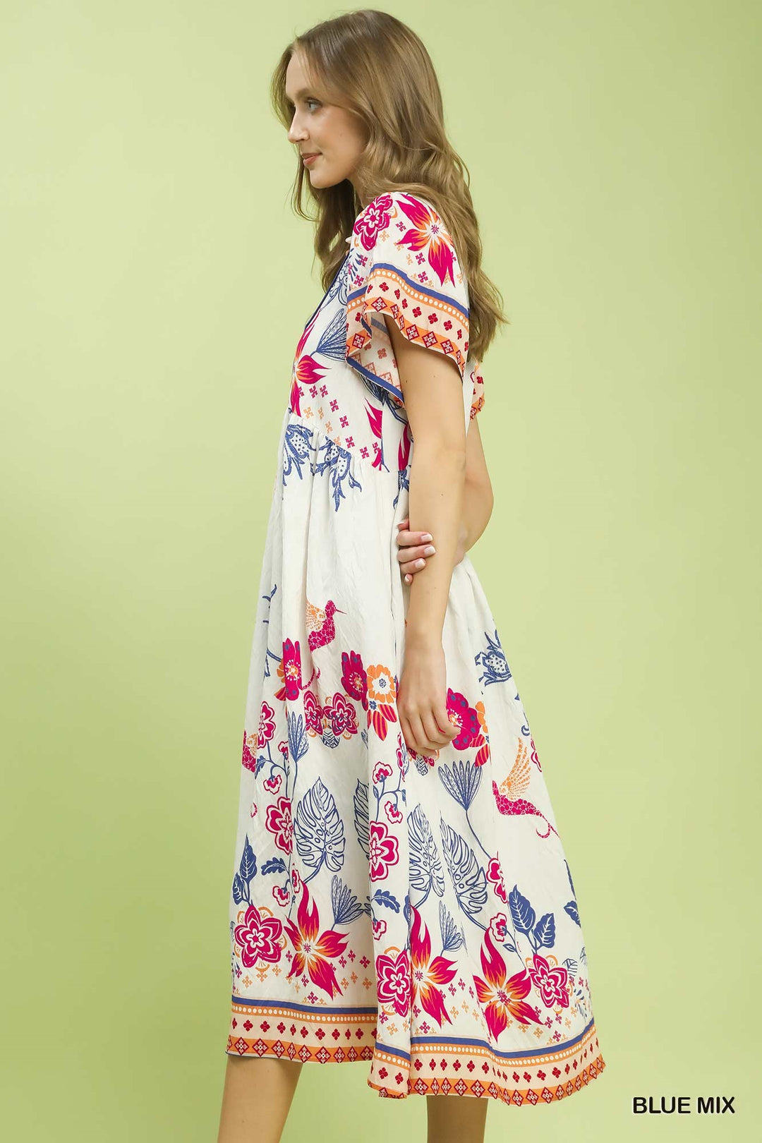 Boho Floral Midi Dress