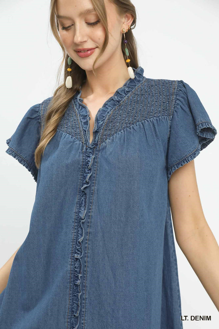 Denim Babydoll Dress