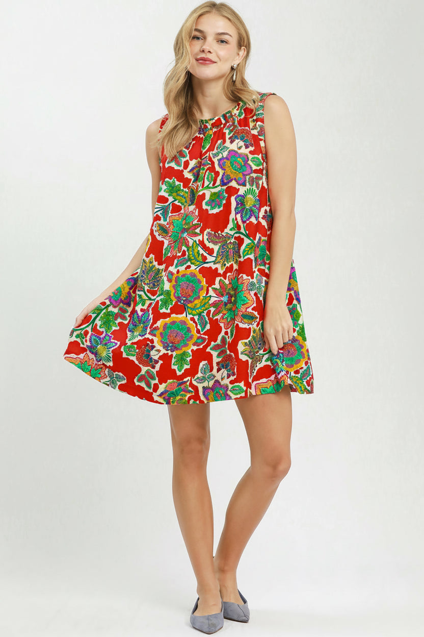 Bold Floral Shift Dress