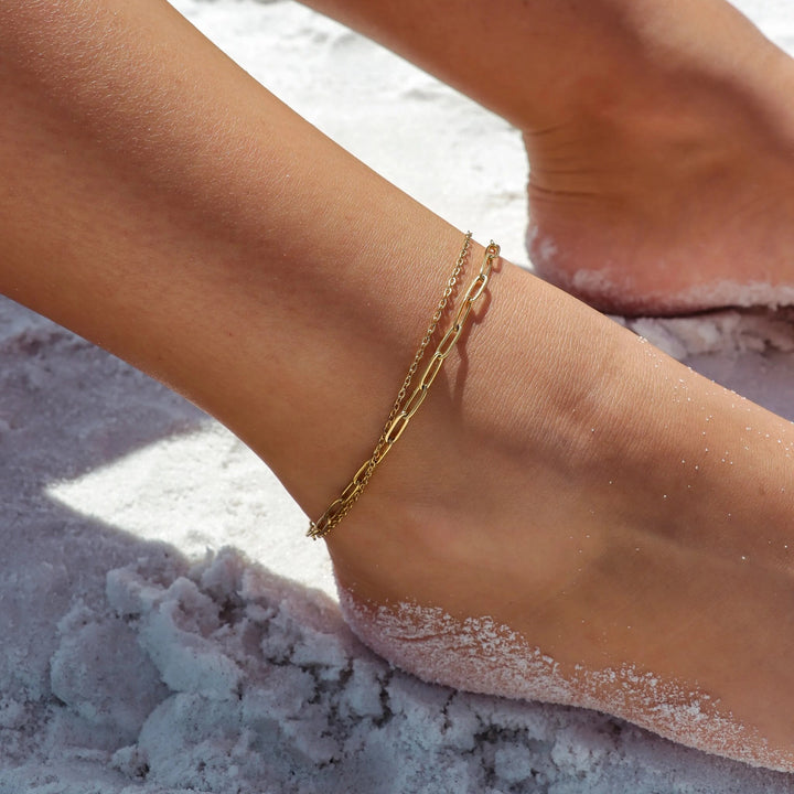 Two Row Paperclip Anklet