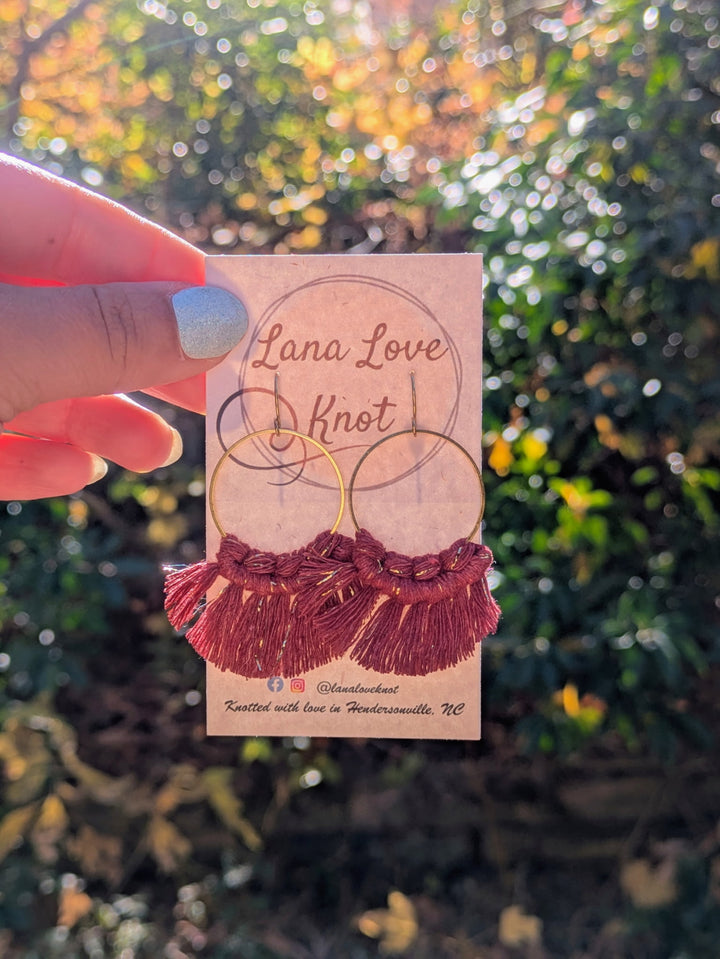 Flirty Fringe  Macramé Hoops