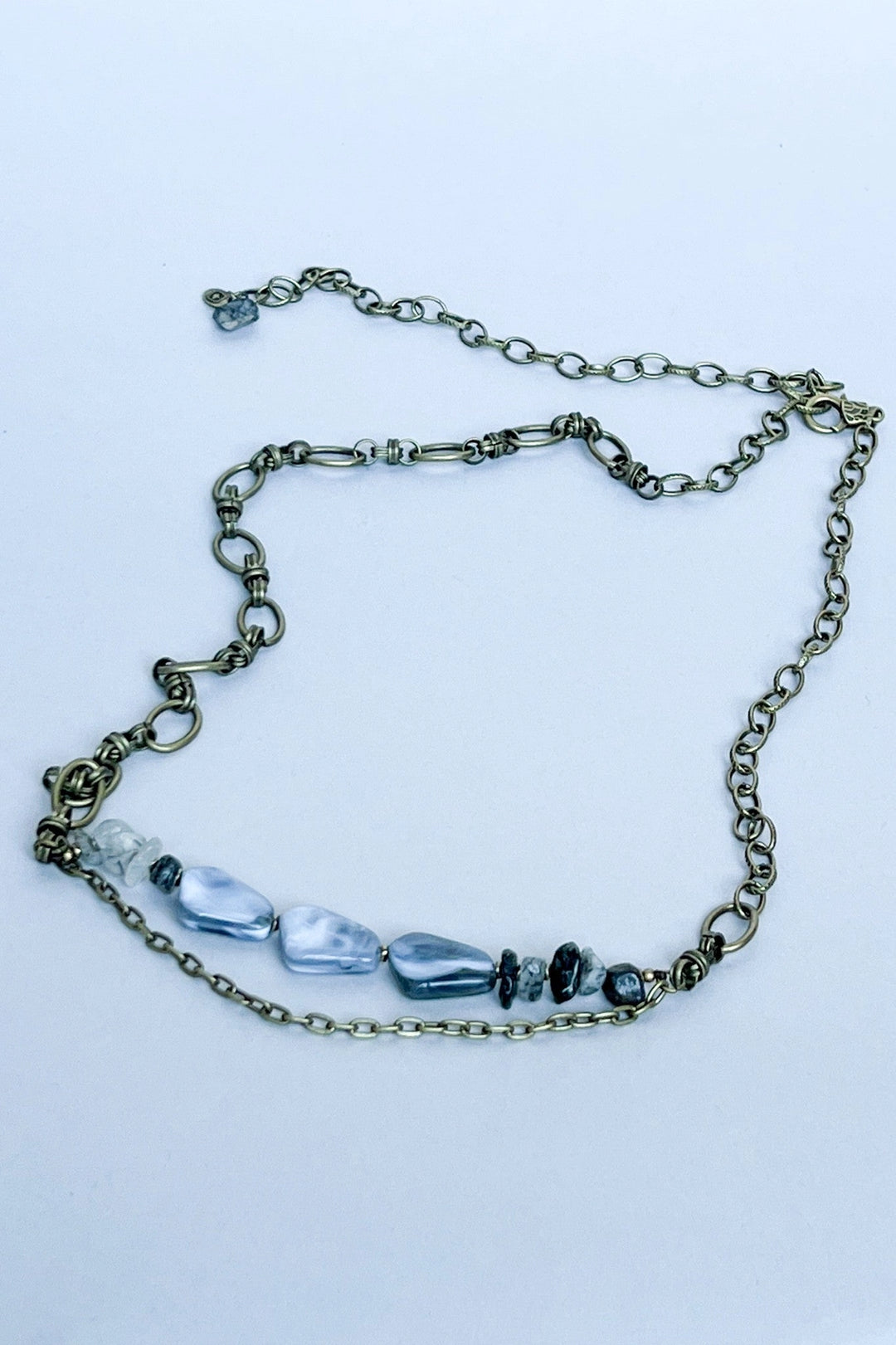 Bronze Chain Belt With Stone Beads