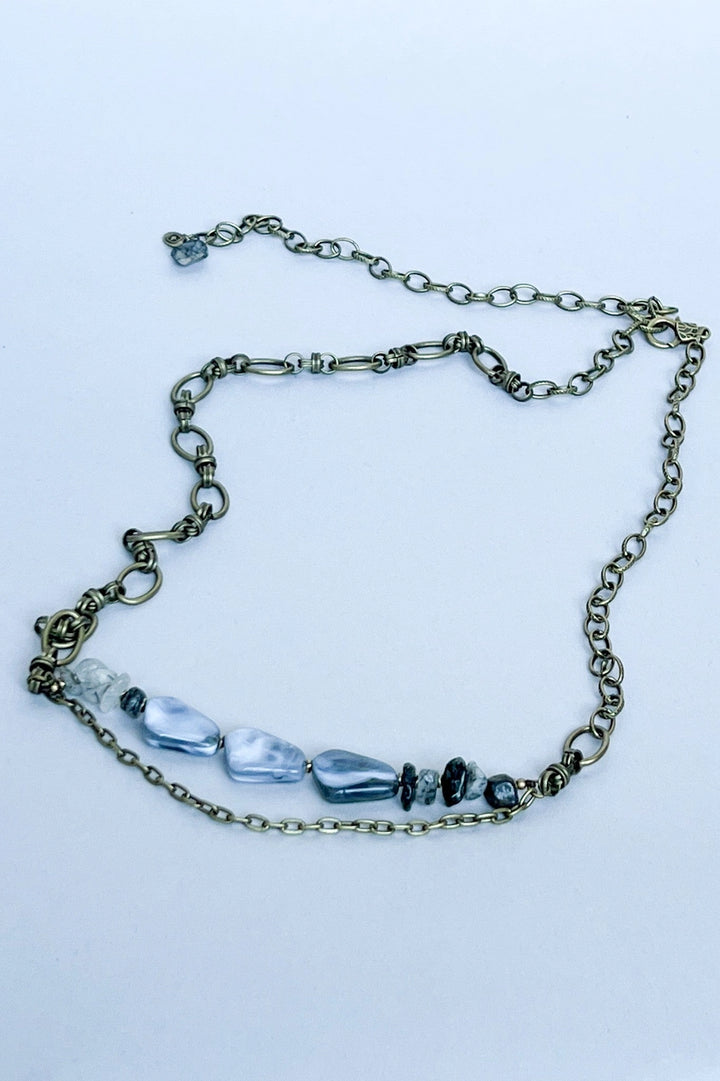 Bronze Chain Belt With Stone Beads