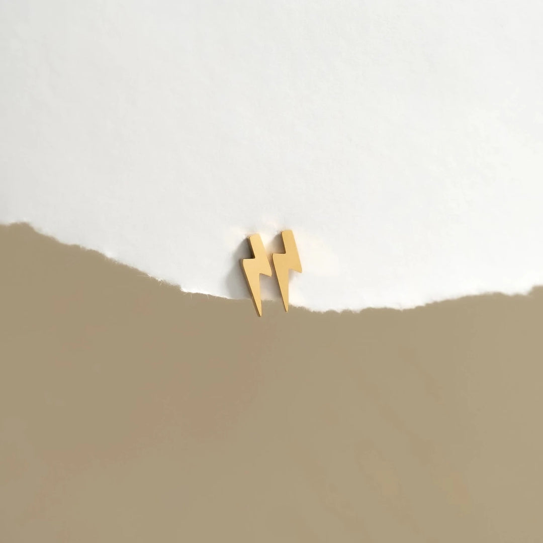 18K Lightning Bolt Studs