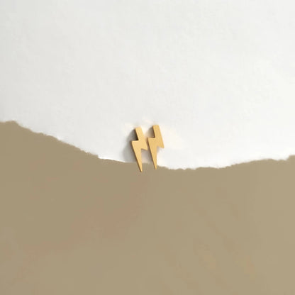 18K Lightning Bolt Studs