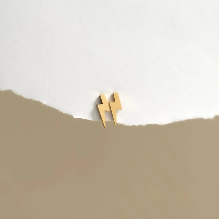 18K Lightning Bolt Studs