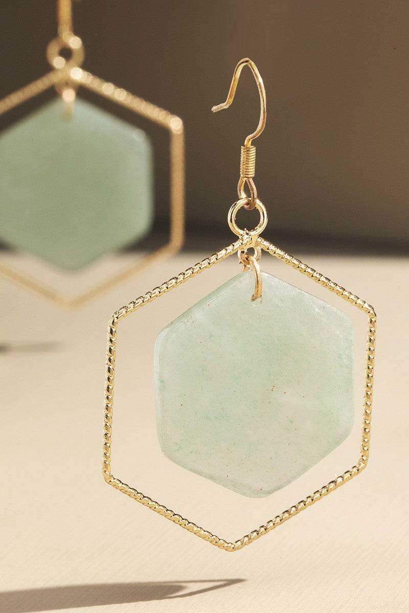 Hexagon Stone Dangle