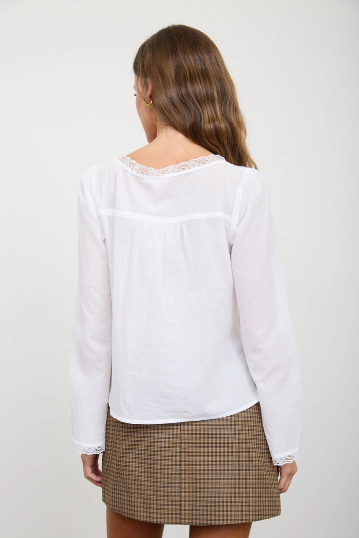 Lace Trim Long Sleeve Top