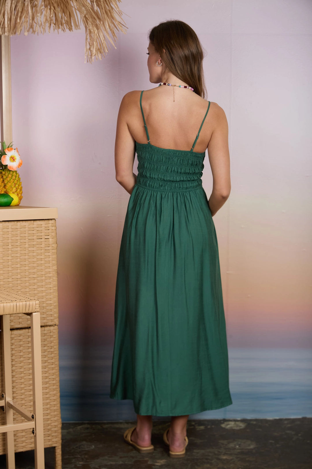 Spaghetti Strap Midi Dress