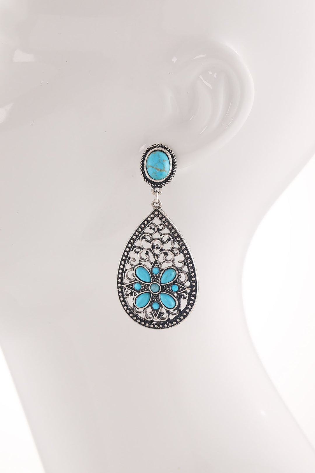 Semi-Stone Teardrop Dangle
