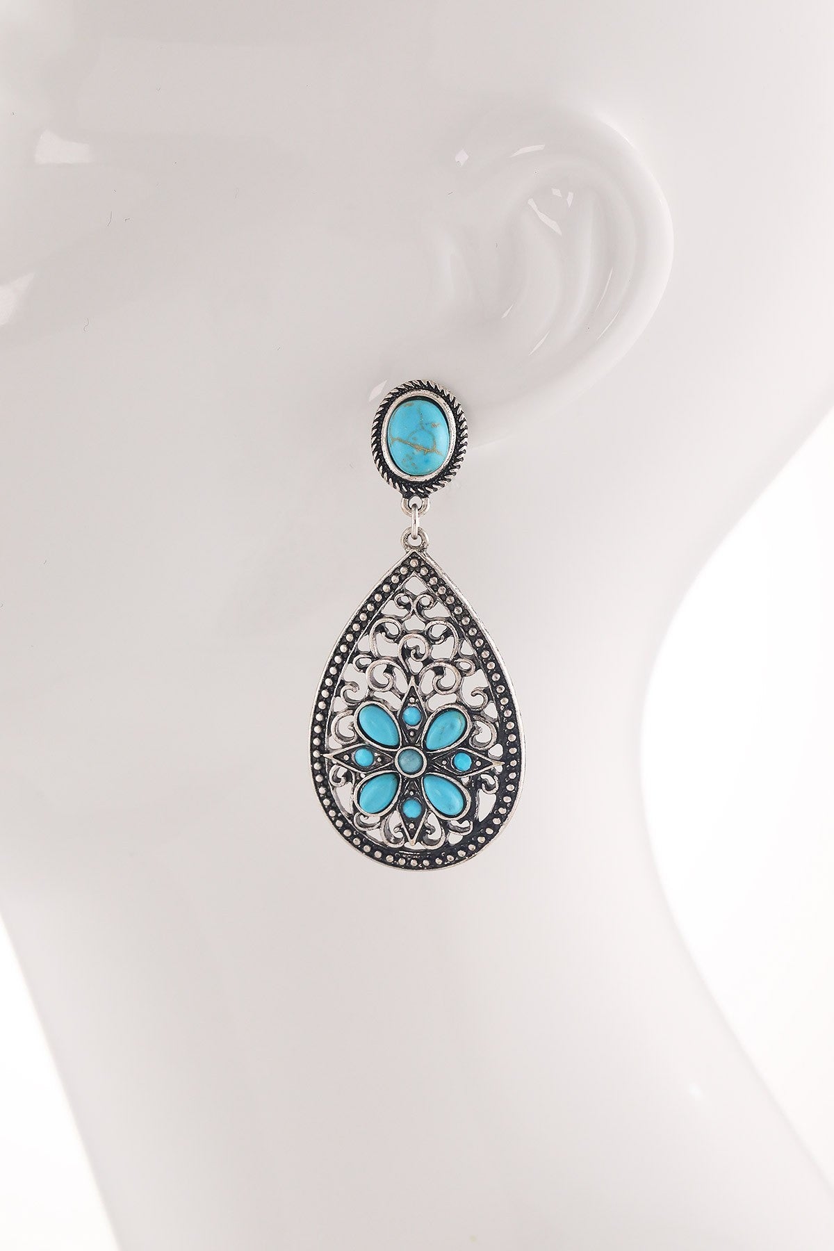 Semi-Stone Teardrop Dangle