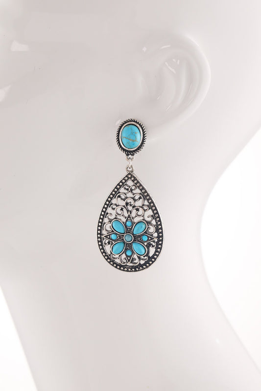 Semi-Stone Teardrop Dangle