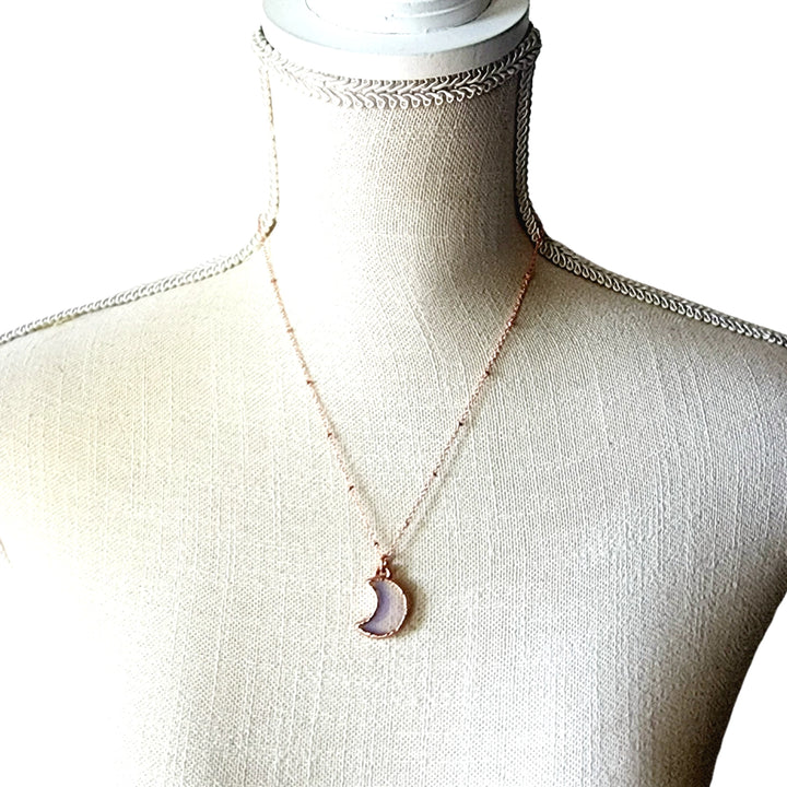 Petite Opalite Crescent Moon Necklace