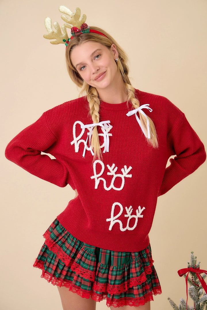'Ho Ho Ho Reindeer' Knit Sweater
