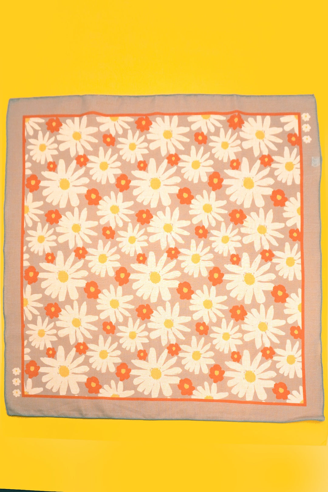 Orange Accent Daisy Scarf