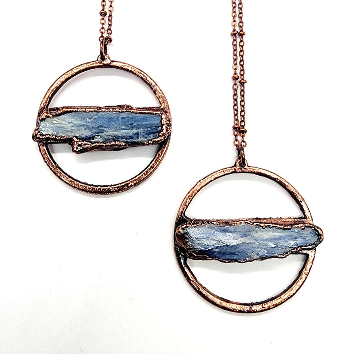 Blue Kyanite Halo Necklace