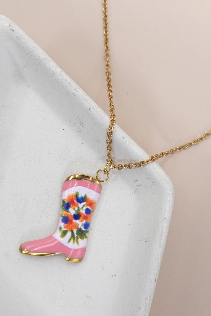 Vintage Painted Ceramic Necklace