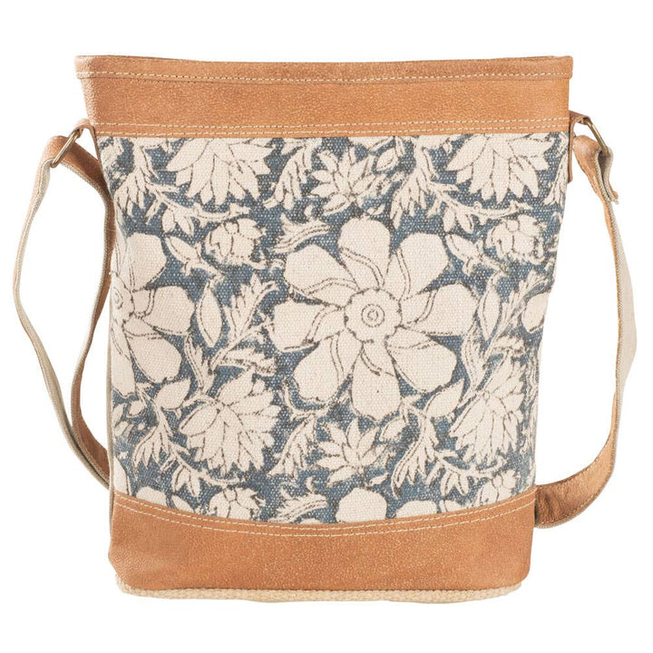 Recycled Canvas Shoulder Bag - Blue Floral